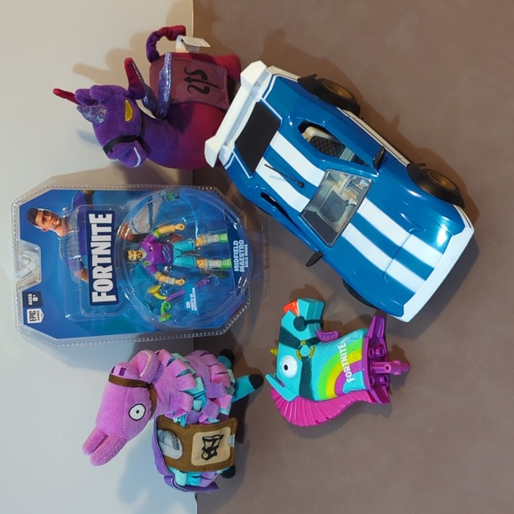 Jazwares Other - Fortnite Loot Llama and dark Llamacorn plush Whiplash car Midfield Maestro